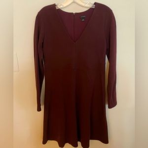 Ann Taylor burgundy a-line dress.